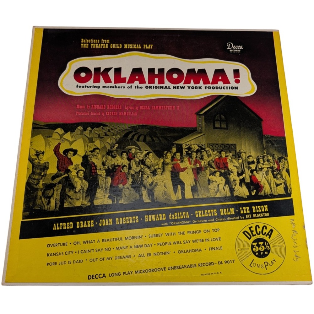 Rodgers Hammerstein Oklahoma Original Cast LP Decca DL 9017 (Record G Sleeve G)